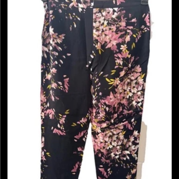 Escada Black Floral dress up pants ankle size 6 36 EU - Picture 12 of 13